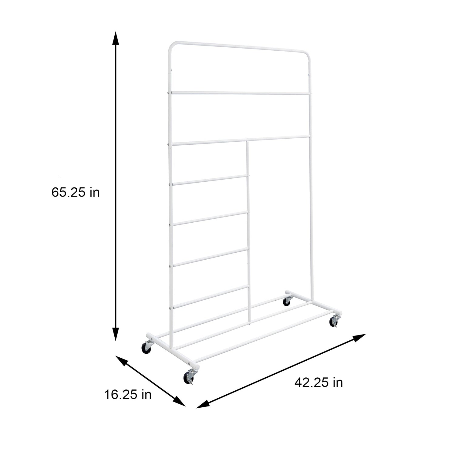White Rolling Multi Use Laundry Clothes Drying Rack LuxuryLifeWay Online Store