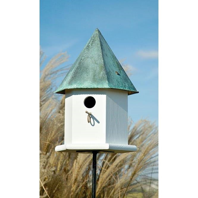 White Octagonal Bird House with Verdigris Copper Roof - Made in USA LuxuryLifeWay Online Store