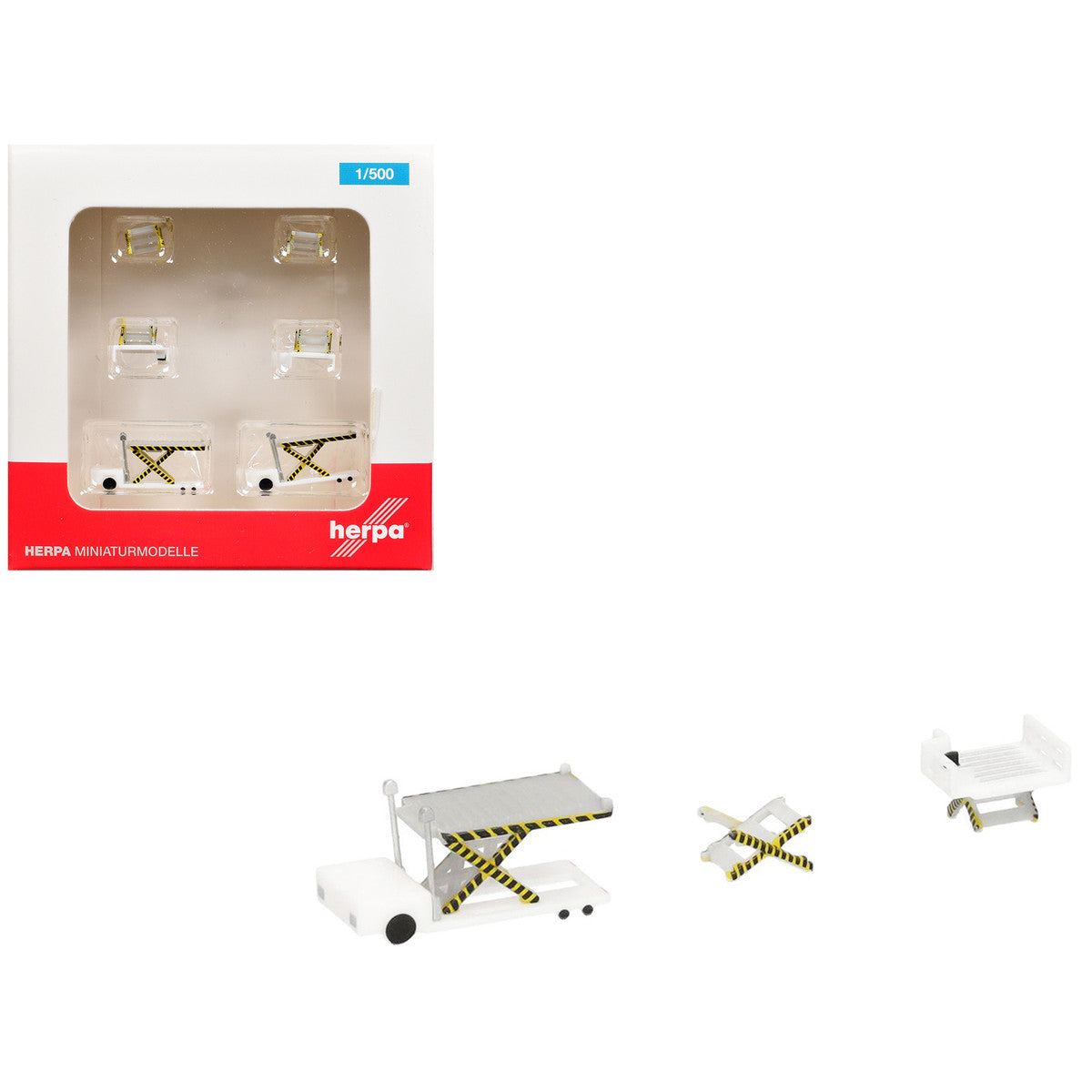 Container Loader 2 Vehicle Set White 1/500 Diecast Model by Herpa LuxuryLifeWay Online Store