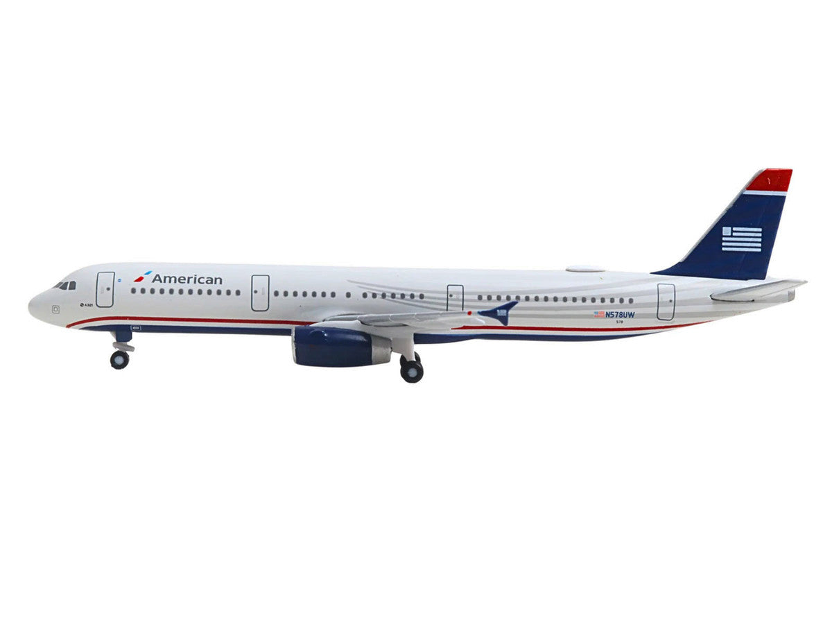 Airbus A321 Commercial Aircraft "American Airlines" (N578UW) Gray with Blue Tail 1/500 Diecast Model by Herpa LuxuryLifeWay Online Store