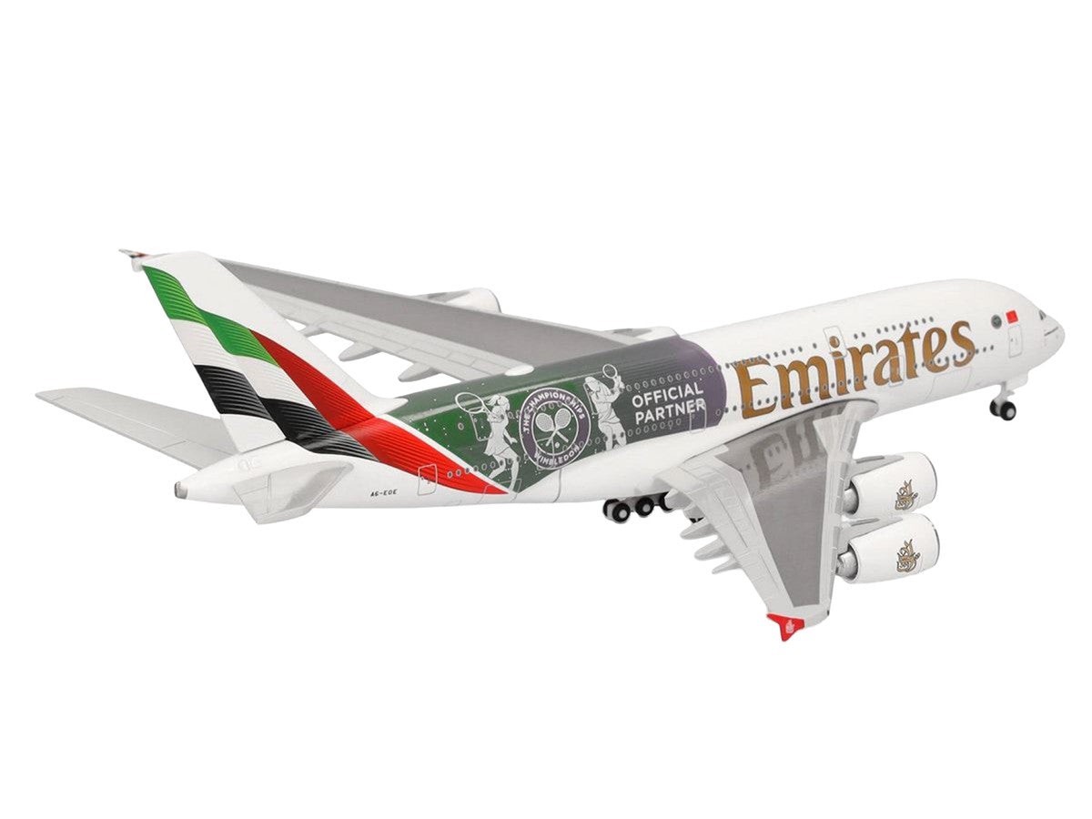 Airbus A380-800 Commercial Aircraft "Emirates Airlines - Wimbledon Official Partner" (A6-EOE) White with Graphics 1/500 Diecast Model Airplane by Herpa LuxuryLifeWay Online Store