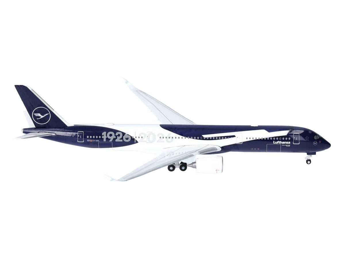 Airbus A350-900 Commercial Aircraft "Lufthansa 100 Years" (D-AIXL) Blue with Graphics 1/500 Diecast Model Airplane by Herpa LuxuryLifeWay Online Store