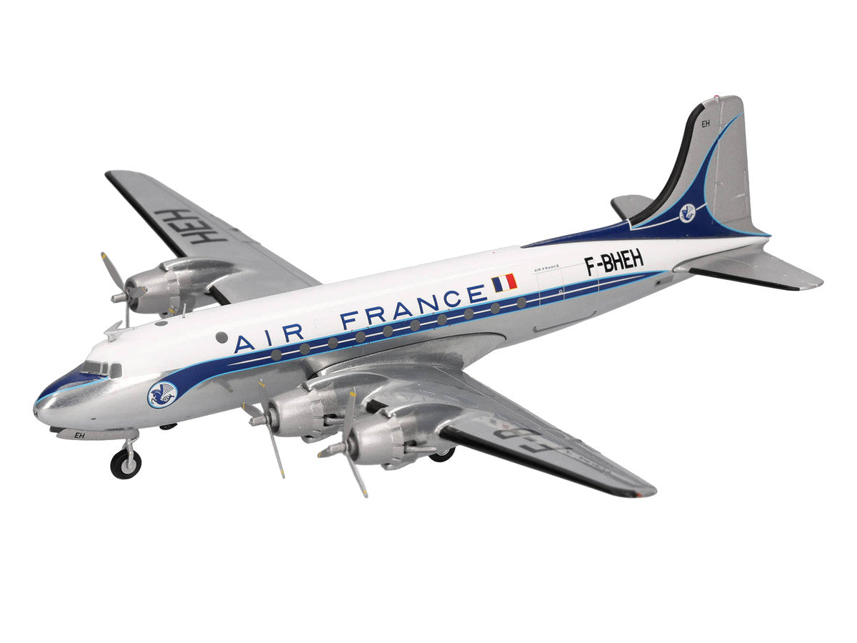 Douglas DC-4 Commercial Aircraft "Air France" (F-BHEH) White with Blue Stripes 1/200 Diecast Model by Herpa LuxuryLifeWay Online Store