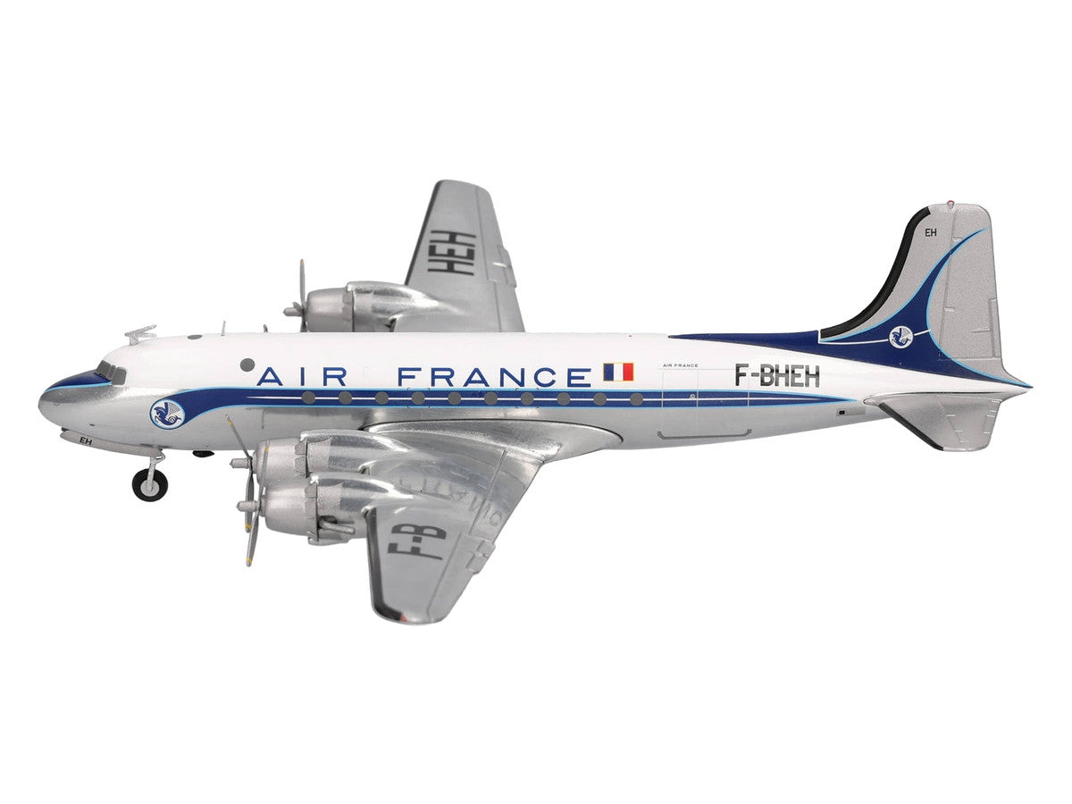 Douglas DC-4 Commercial Aircraft "Air France" (F-BHEH) White with Blue Stripes 1/200 Diecast Model by Herpa LuxuryLifeWay Online Store