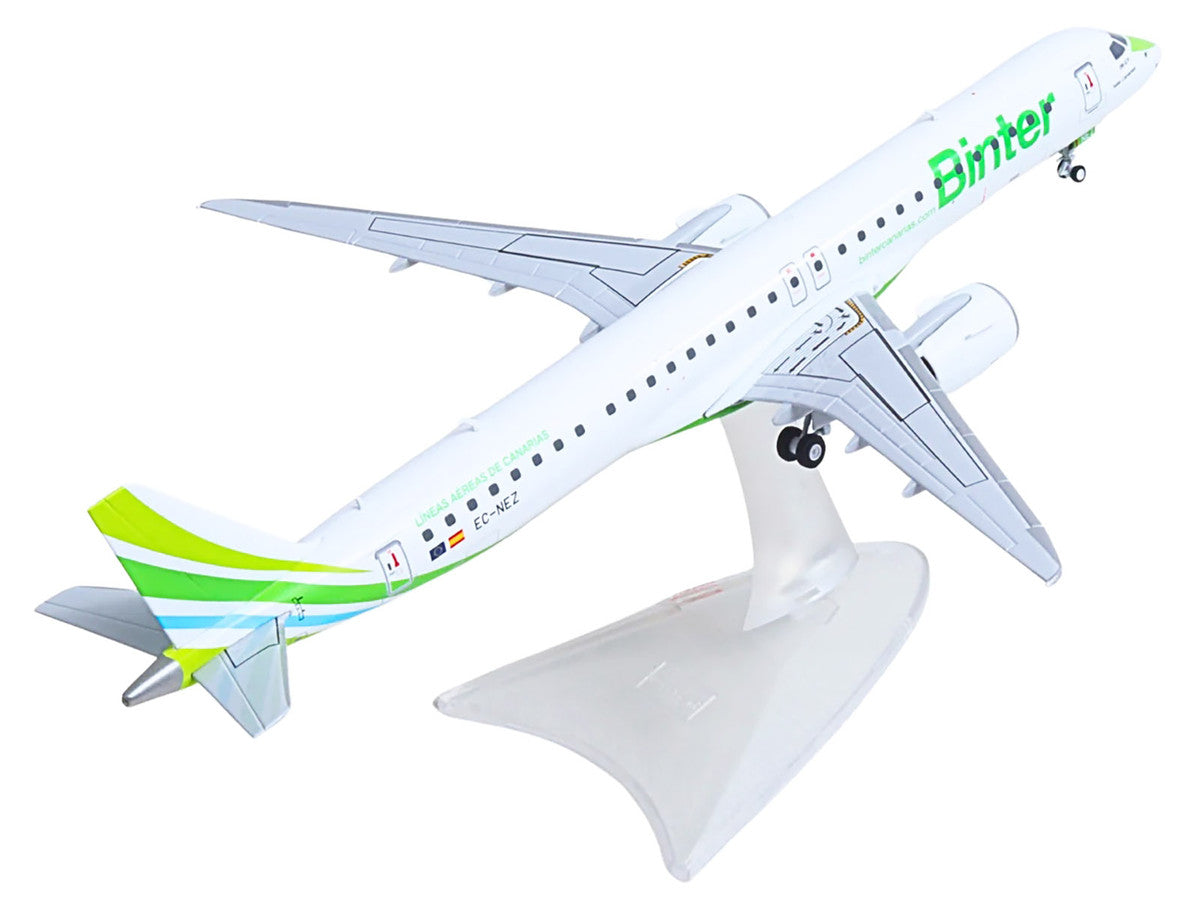 Embraer E195-E2 Commercial Aircraft "Binter Canarias" (EC-NEZ) White with Green Striped Tail 1/200 Diecast Model by Herpa LuxuryLifeWay Online Store