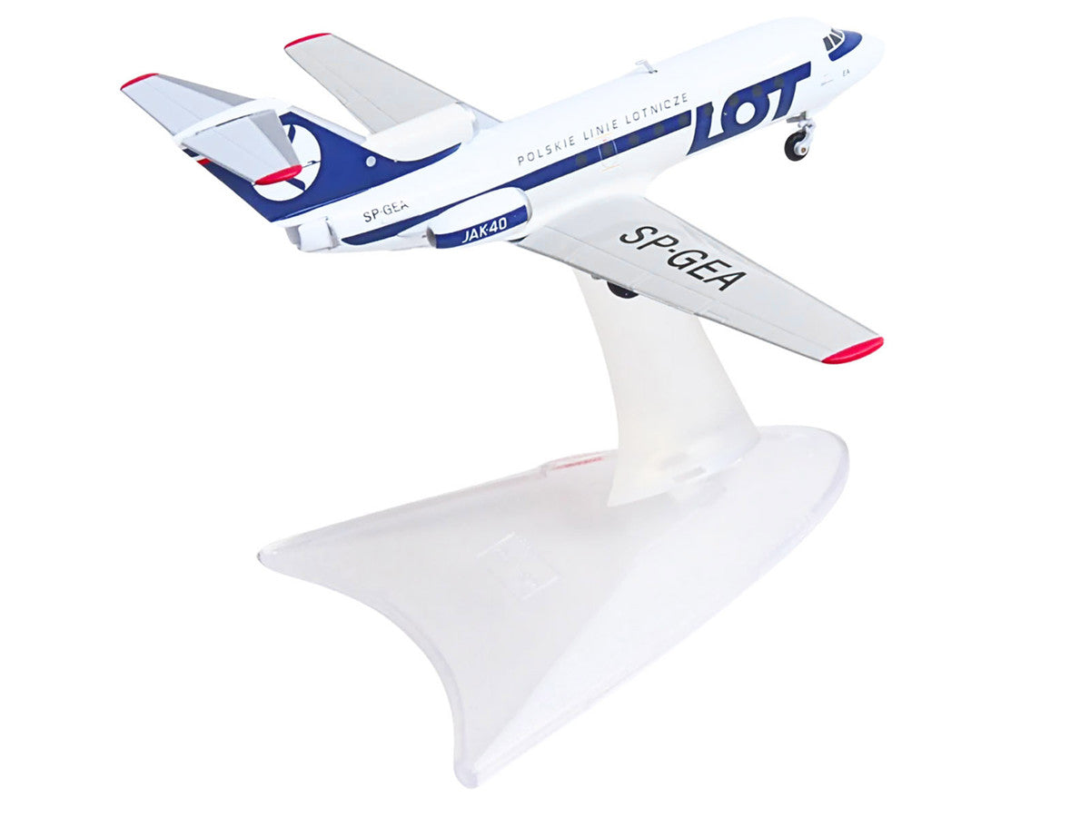 Yakovlev Yak-40 Commercial Aircraft "LOT Polish Airlines" (SP-GEA) White with Blue Stripes and Tail 1/200 Diecast Model by Herpa LuxuryLifeWay Online Store