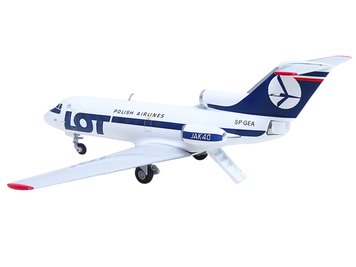 Yakovlev Yak-40 Commercial Aircraft "LOT Polish Airlines" (SP-GEA) White with Blue Stripes and Tail 1/200 Diecast Model by Herpa LuxuryLifeWay Online Store