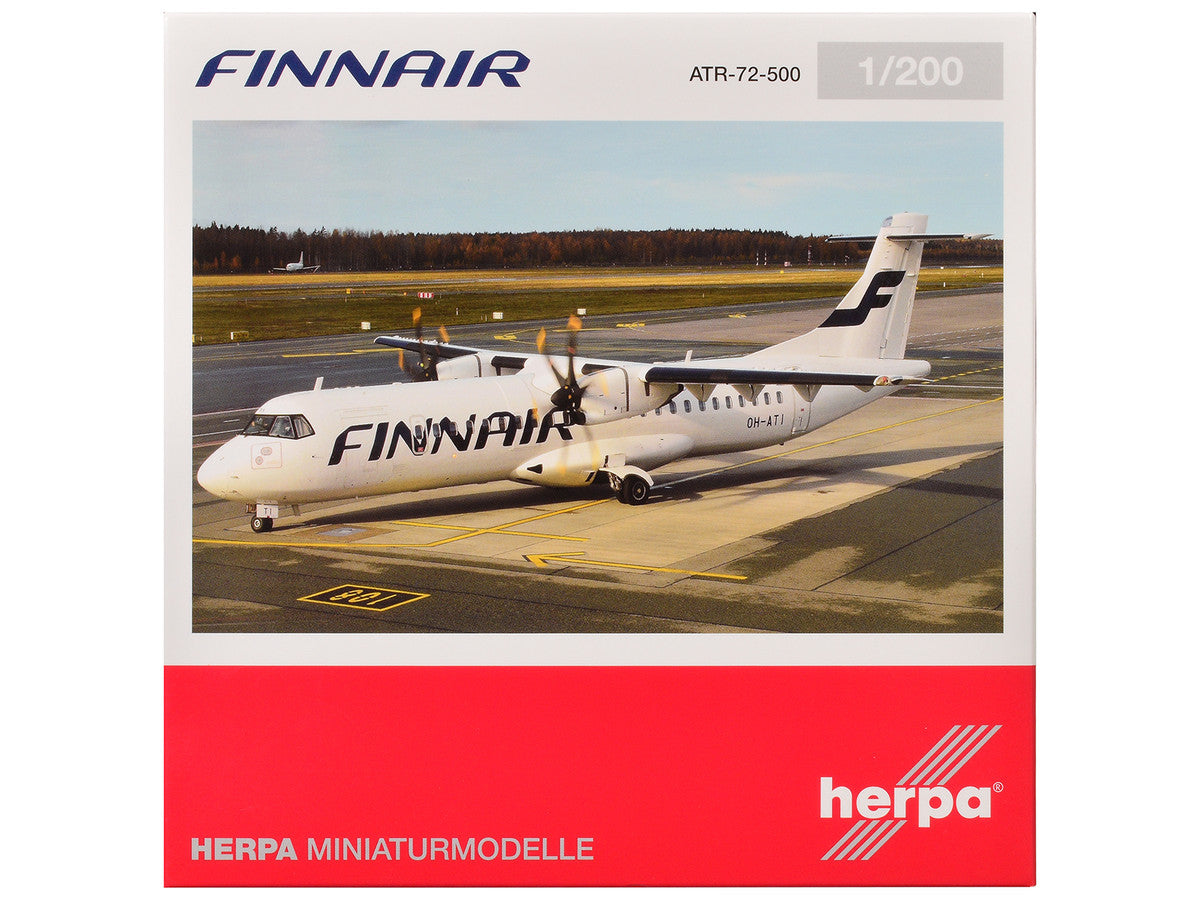 ATR 72-500 Commercial Aircraft "FinnAir" (OH-ATI) White 1/200 Diecast Model Airplane by Herpa LuxuryLifeWay Online Store
