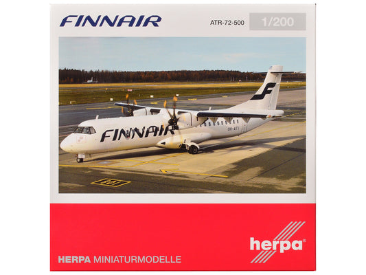 ATR 72-500 Commercial Aircraft "FinnAir" (OH-ATI) White 1/200 Diecast Model Airplane by Herpa LuxuryLifeWay Online Store