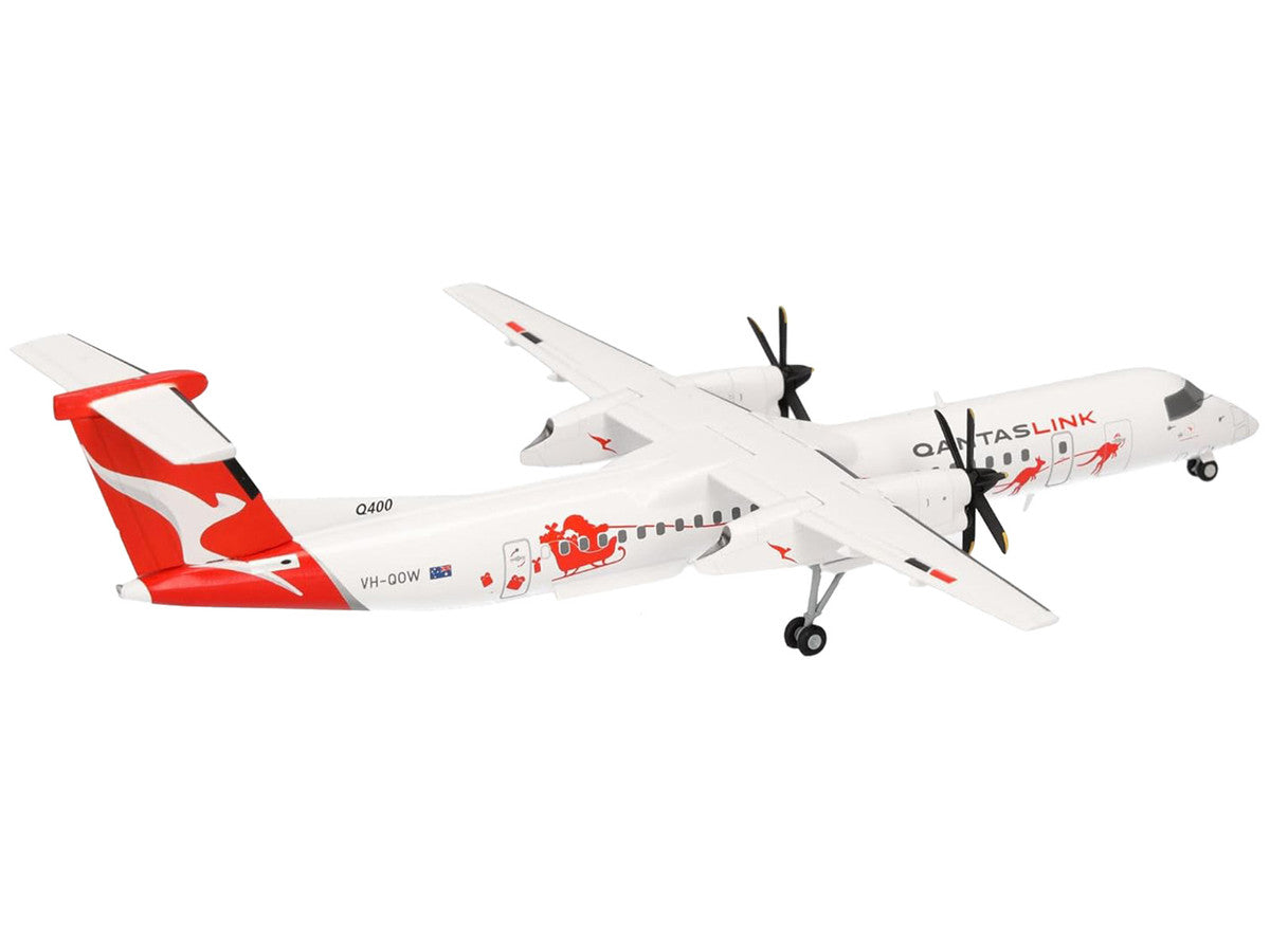 Bombardier Q400 Commercial Aircraft "QantasLink - Dasher-8 Livery" (VH-QOW) White with Graphics 1/200 Diecast Model Airplane by Herpa LuxuryLifeWay Online Store