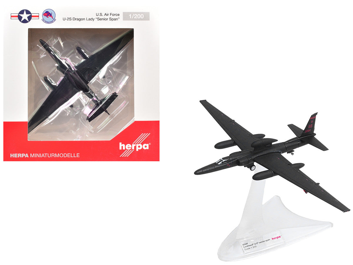 Lockheed U-2S Dragon Lady Aircraft "Senior Span 99th Reconnaissance Squadron 9th Reconnaissance Wing" (80-1084) United States Air Force 1/200 Diecast Model by Herpa LuxuryLifeWay Online Store