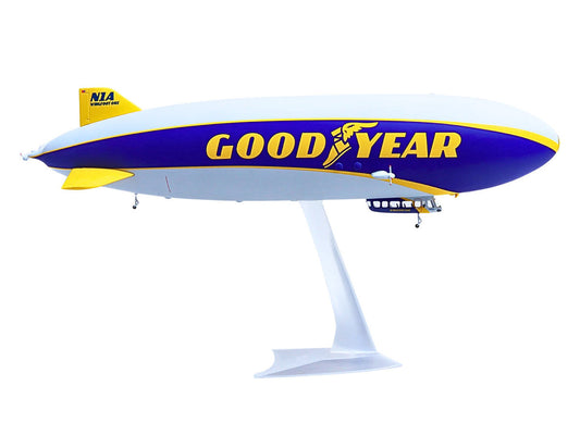 Zeppelin NT Aircraft "Goodyear Blimp - Wingfoot One" (N1A) Gray and Blue with Yellow Stripes 1/200 Diecast Model by Herpa LuxuryLifeWay Online Store