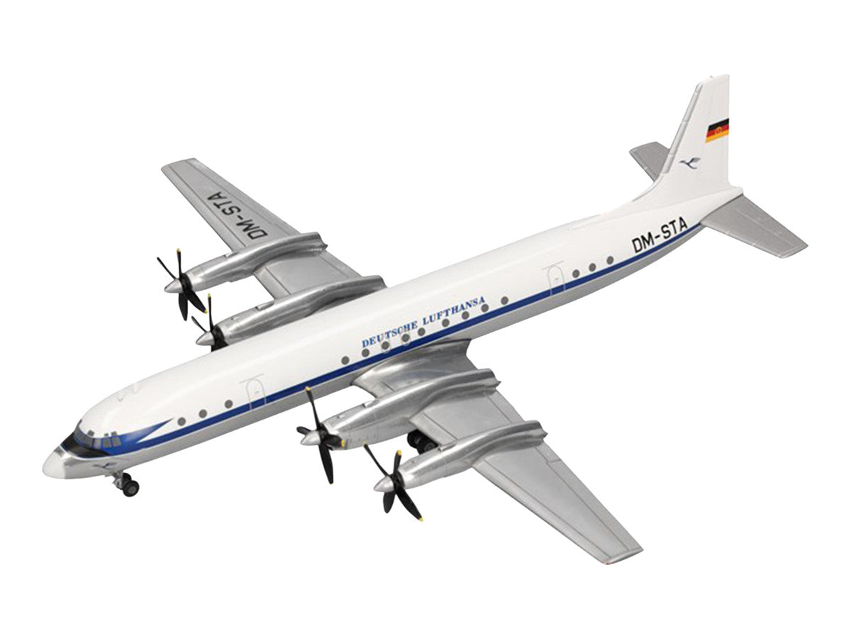 Ilyushin IL-18 Commercial Aircraft "Deutsche Lufthansa" (DM-STA) White with Blue Stripes 1/200 Diecast Model by Herpa LuxuryLifeWay Online Store