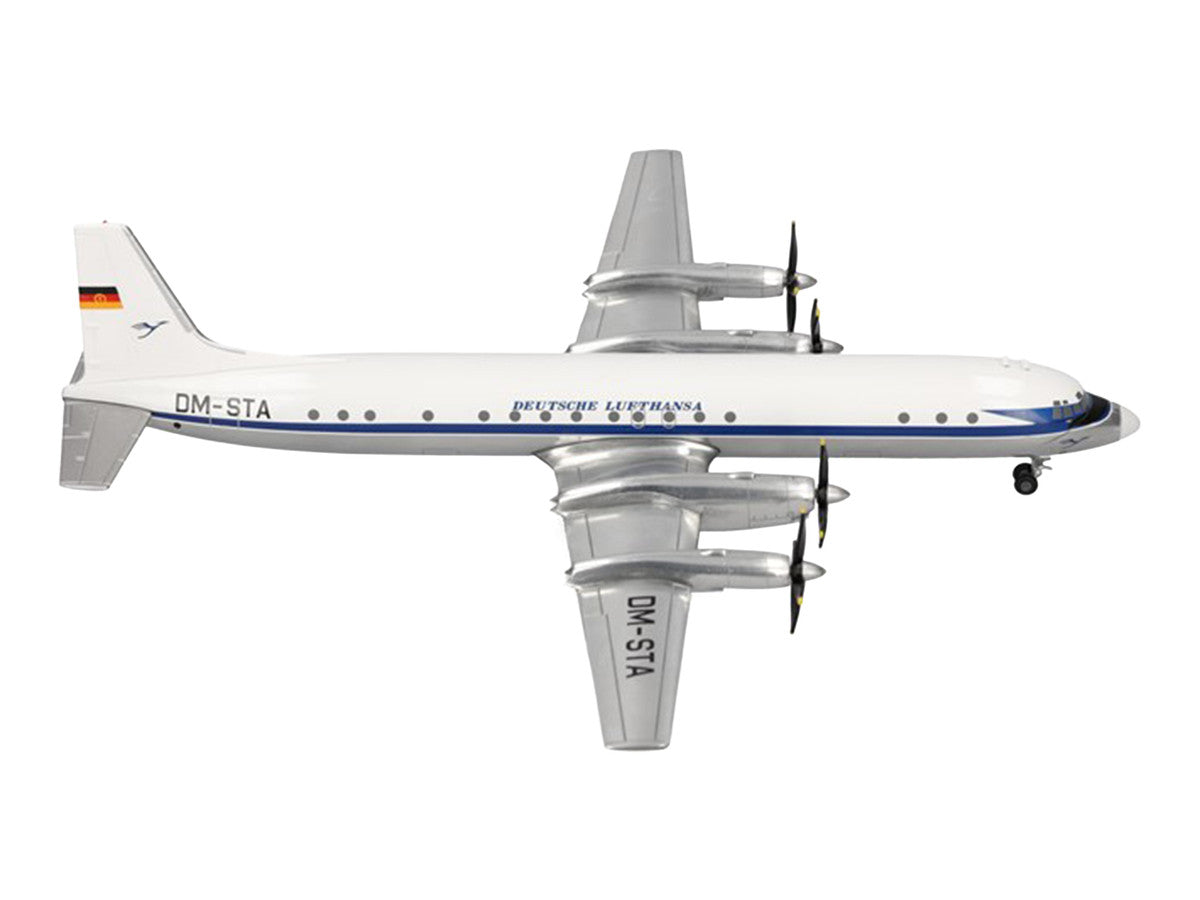 Ilyushin IL-18 Commercial Aircraft "Deutsche Lufthansa" (DM-STA) White with Blue Stripes 1/200 Diecast Model by Herpa LuxuryLifeWay Online Store