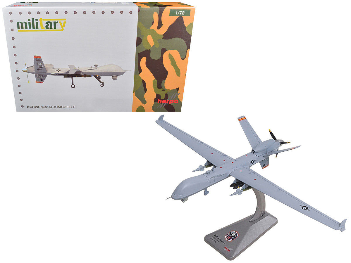 General Atomics MQ-9A Reaper Block 5 UAV "New York Air National Guard 108th Attack Squadron Hancock Field Air National Guard Base" United States Air Force "Military" Series 1/72 Diecast Model by Herpa LuxuryLifeWay Online Store