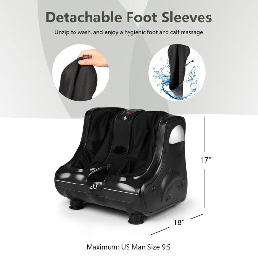 Costway Leg Massager Shiatsu Kneading Rolling Vibration Heating Foot Calf Black LuxuryLifeWay Online Store