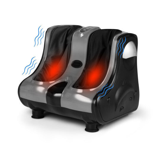 Costway Foot & Calf Massager with Heat Vibration Deep Kneading Shiatsu Foot Massage Machine Grey LuxuryLifeWay Online Store