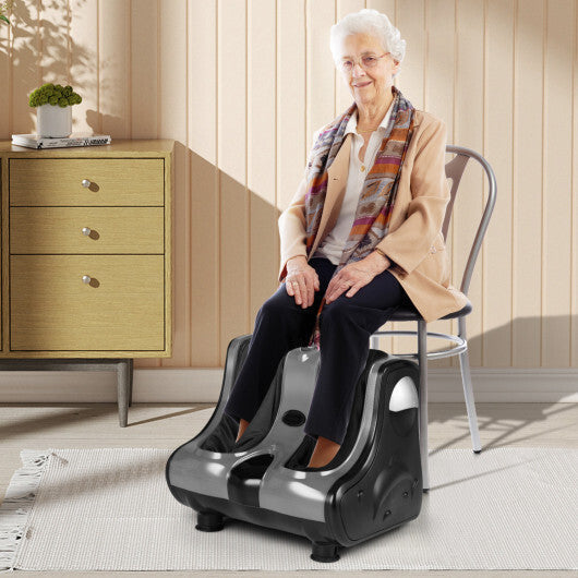 Costway Foot & Calf Massager with Heat Vibration Deep Kneading Shiatsu Foot Massage Machine Grey LuxuryLifeWay Online Store