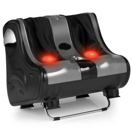Costway Foot & Calf Massager with Heat Vibration Deep Kneading Shiatsu Foot Massage Machine Grey LuxuryLifeWay Online Store