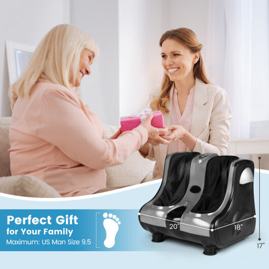 Costway Foot & Calf Massager with Heat Vibration Deep Kneading Shiatsu Foot Massage Machine Grey LuxuryLifeWay Online Store