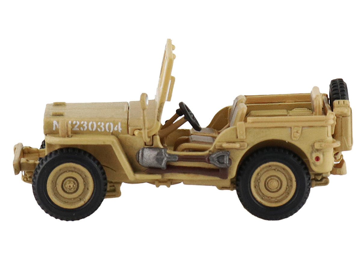 U.S. 1/4 ton Military Vehicle Desert Sand "British 8th Army Gen. Bernard Montgomery Sicily" (1943) Royal Army "Ground Power Series" 1/72 Diecast Model by Hobby Master LuxuryLifeWay Online Store