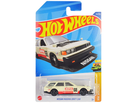 Nissan Maxima Wagon Drift Car #68 "Motul" Cream with Red Stripes "HW Wagons" Series Diecast Model Car by Hot Wheels LuxuryLifeWay Online Store