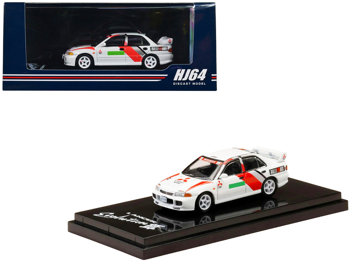 Mitsubishi Lancer RS Evolution III RHD (Right Hand Drive) Scortia White "Groupe A Promotion" 1/64 Diecast Model Car by Hobby Japan LuxuryLifeWay Online Store