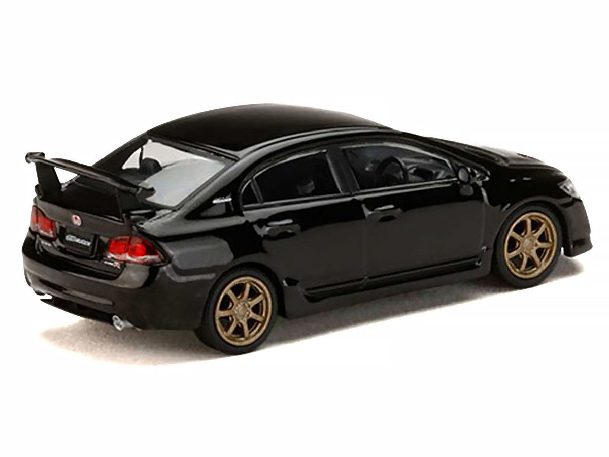 Honda Mugen Civic Type R (FD2) RHD (Right Hand Drive) Crystal Black Pearl with Gold Wheels "JDM64" Series 1/64 Diecast Model Car by Hobby Japan LuxuryLifeWay Online Store
