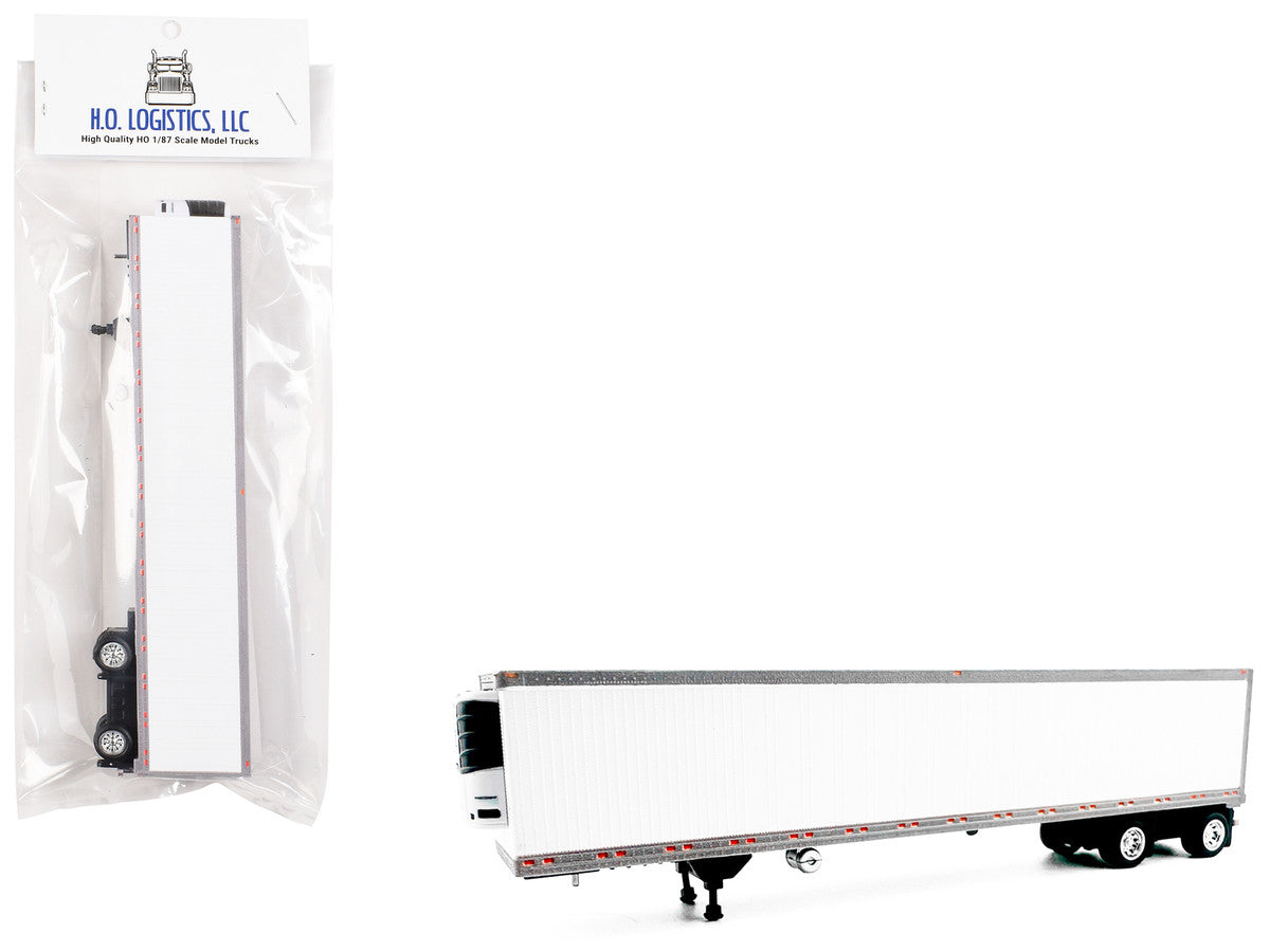 53' Spread Axle Refrigerated Trailer White 1/87 (HO) Plastic Model Car by HO Logistics LuxuryLifeWay Online Store
