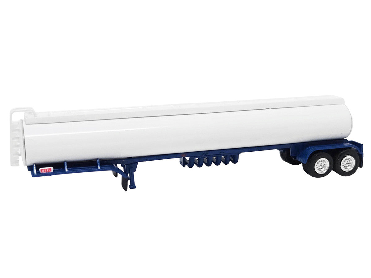 Tanker Trailer White and Blue 1/87 (HO) Scale Plastic Model by HO Logistics LuxuryLifeWay Online Store