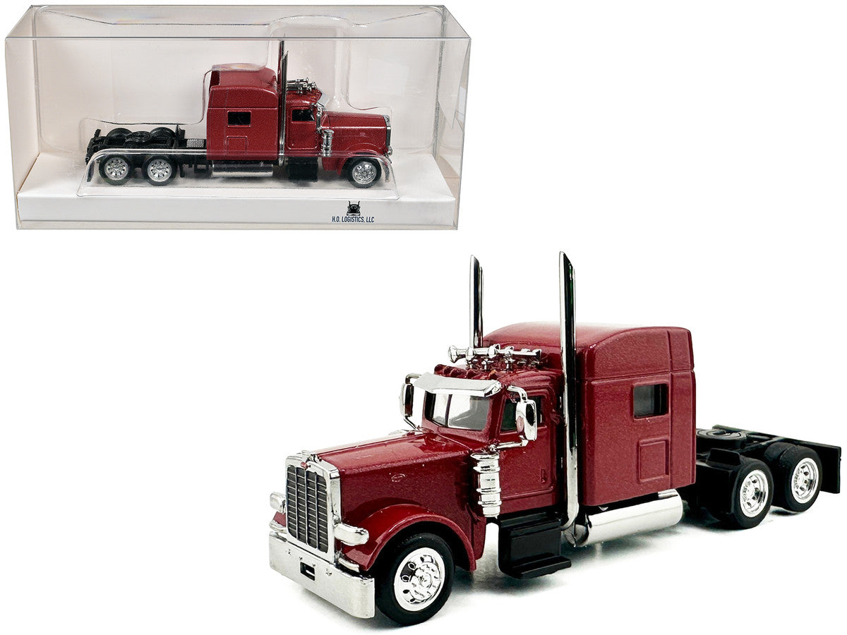 Peterbilt 389 Truck Tractor with Sleeper Cab Red Metallic 1/87 (HO) Scale Plastic Model Car by HO Logistics LuxuryLifeWay Online Store