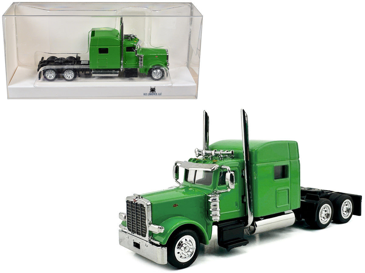 Peterbilt 389 Truck Tractor with Sleeper Cab Lime Green 1/87 (HO) Scale Plastic Model Car by HO Logistics LuxuryLifeWay Online Store