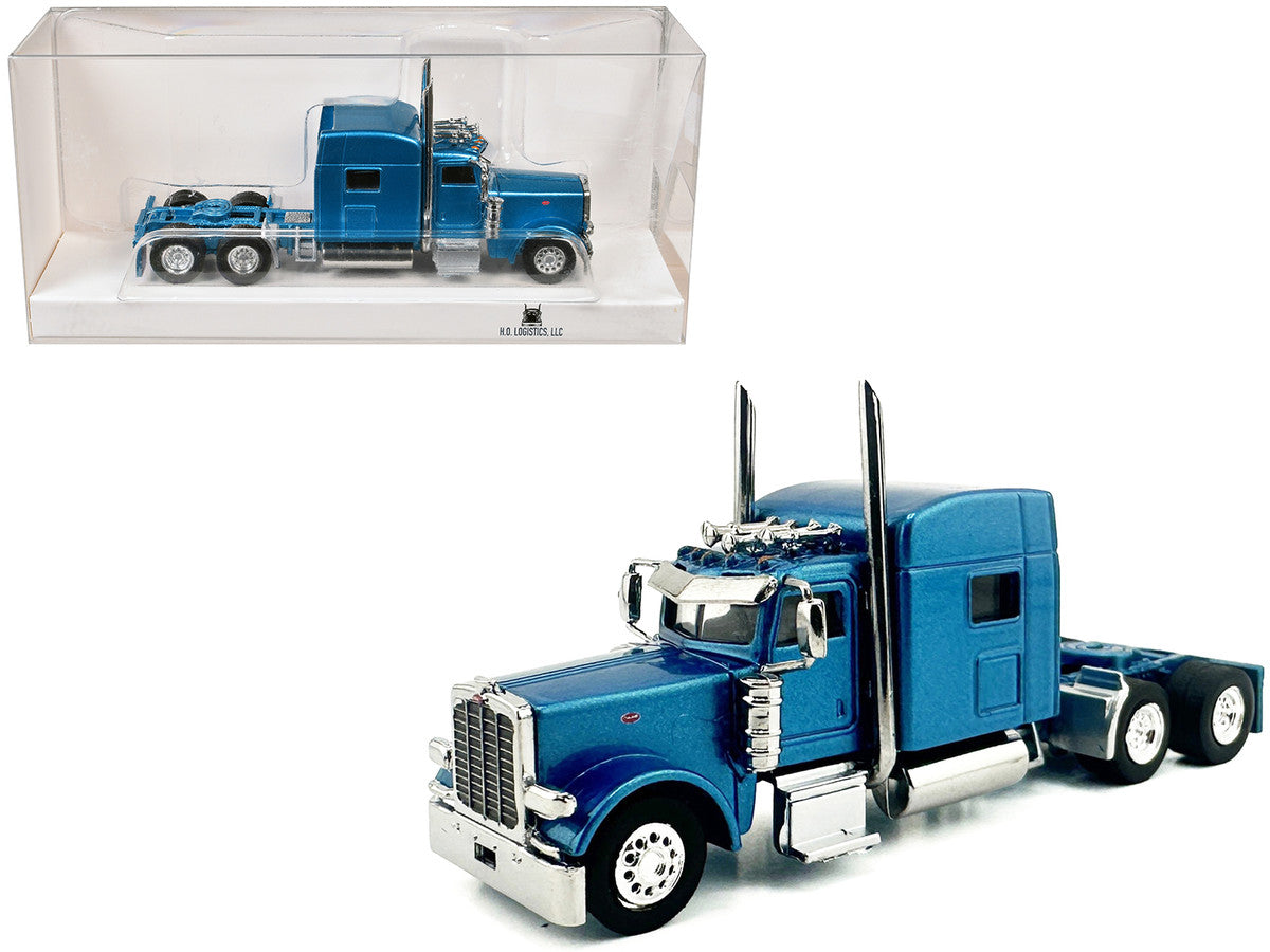 Peterbilt 389 Truck Tractor with Sleeper Cab Blue Metallic 1/87 (HO) Scale Plastic Model Car by HO Logistics LuxuryLifeWay Online Store