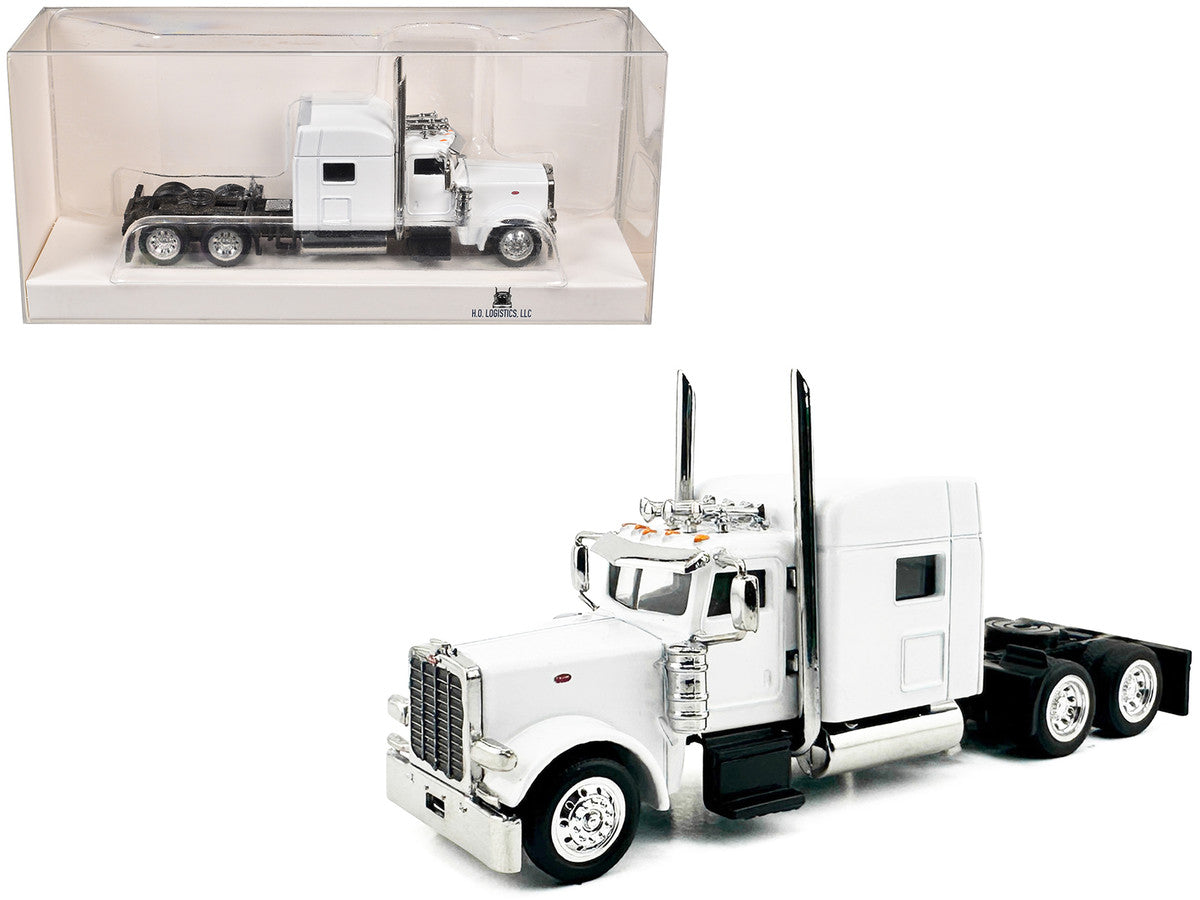 Peterbilt 389 Truck Tractor with Sleeper Cab White 1/87 (HO) Scale Plastic Model Car by HO Logistics LuxuryLifeWay Online Store