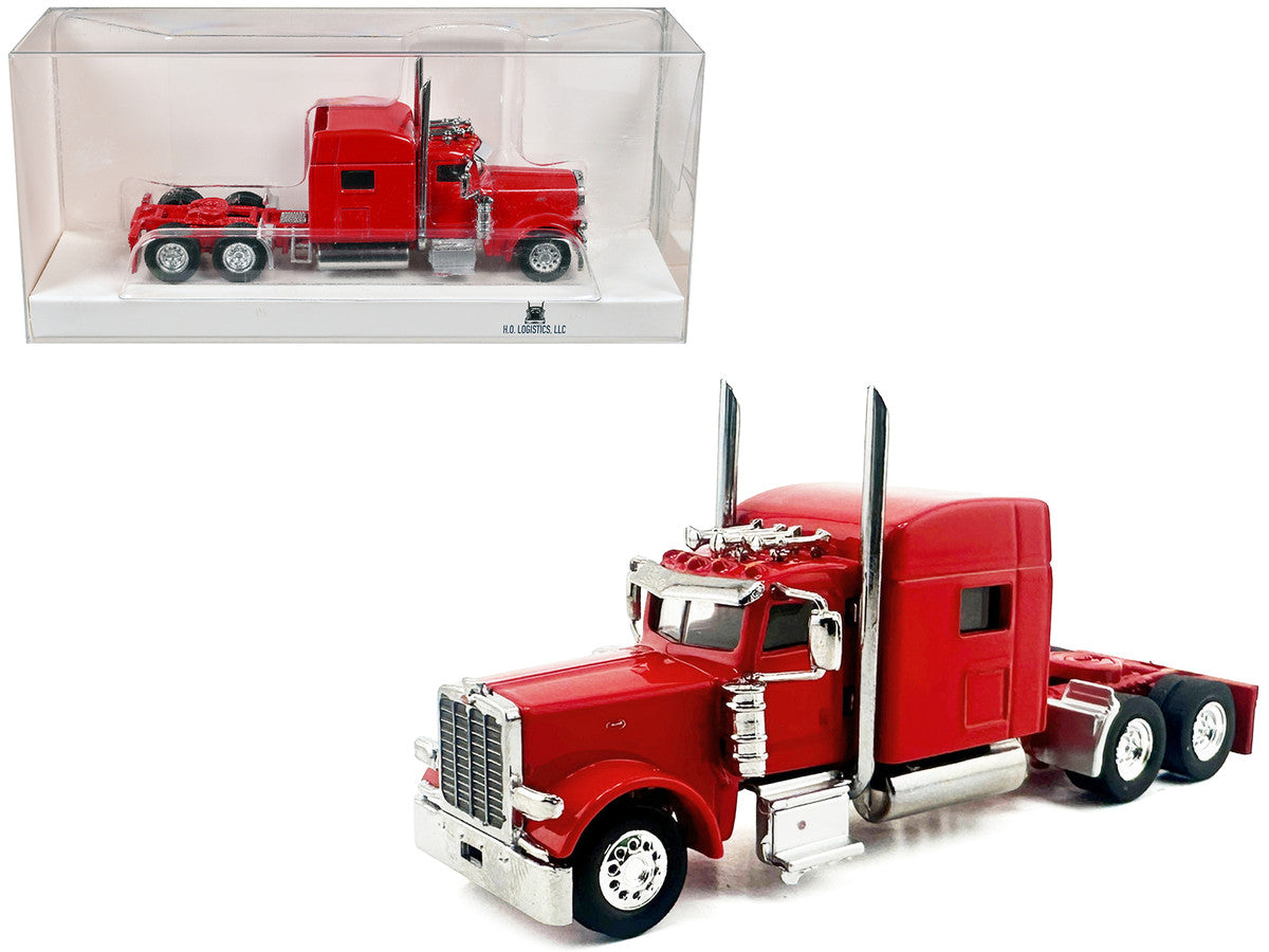 Peterbilt 389 Truck Tractor with Sleeper Cab Red 1/87 (HO) Scale Plastic Model Car by HO Logistics LuxuryLifeWay Online Store