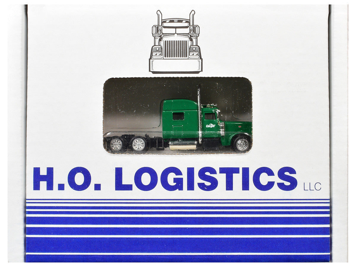 Peterbilt 389 Truck Tractor with Sleeper Cab "Cargill" Green and Covered Grain Trailer White with Green Tarp Combo Set 1/87 (HO) Plastic Model Car by HO Logistics LuxuryLifeWay Online Store