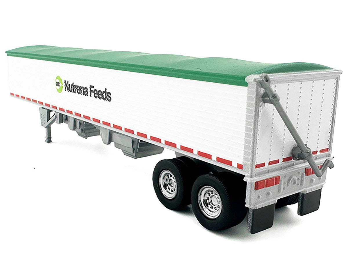 Covered Grain Trailer White with Green Tarp "Nutrena Feeds" 1/87 (HO) Plastic Model Car by HO Logistics LuxuryLifeWay Online Store