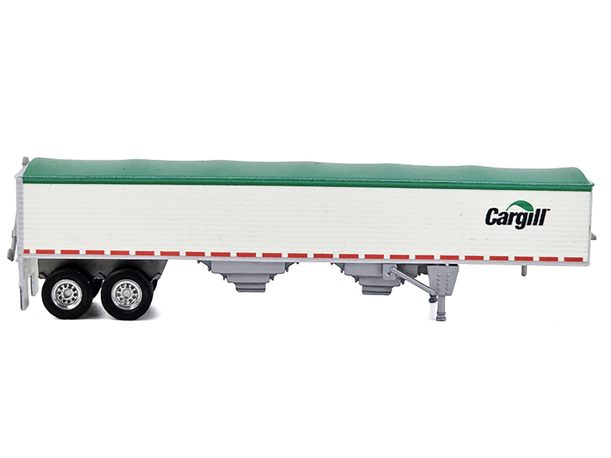 Covered Grain Trailer White with Green Tarp "Cargill" 1/87 (HO) Plastic Model Car by HO Logistics LuxuryLifeWay Online Store