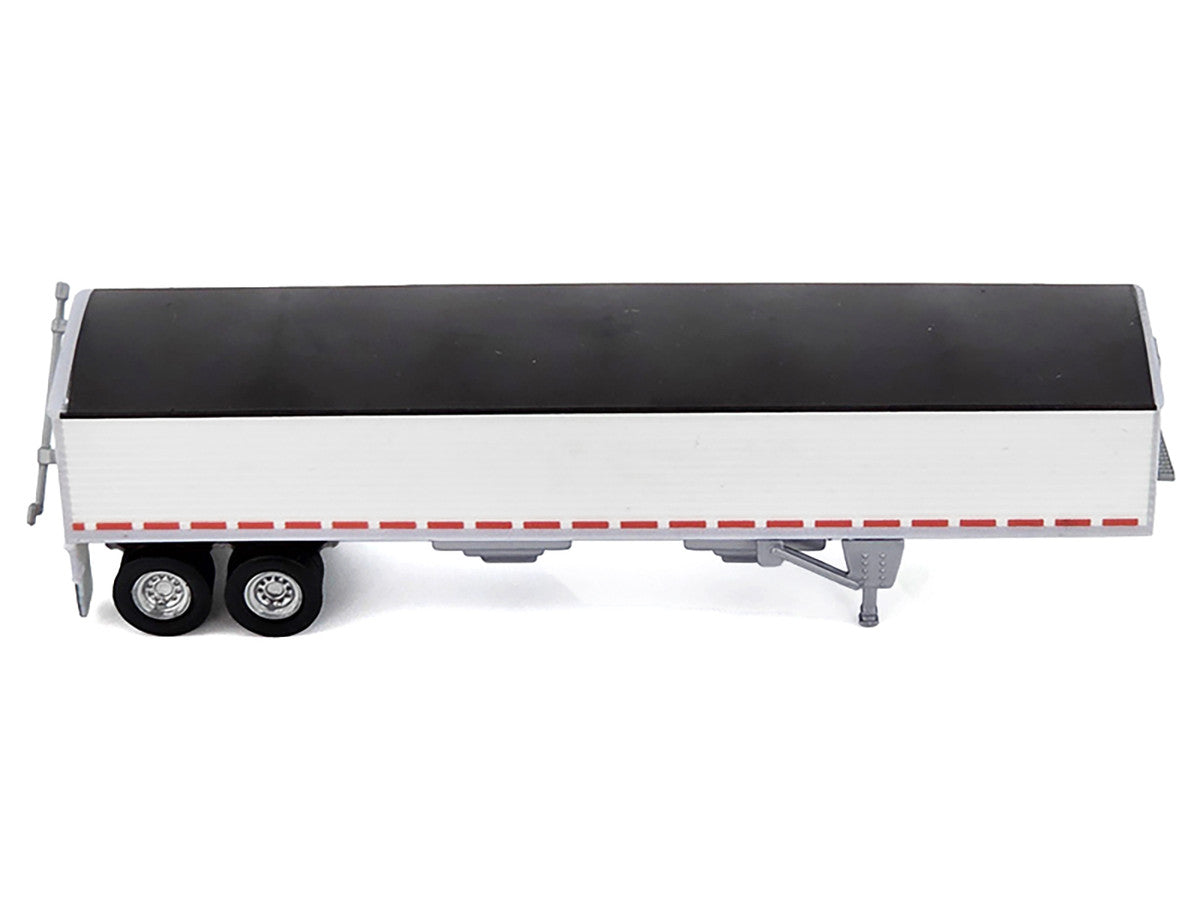 Covered Grain Trailer White with Black Tarp 1/87 (HO) Plastic Model Car by HO Logistics LuxuryLifeWay Online Store