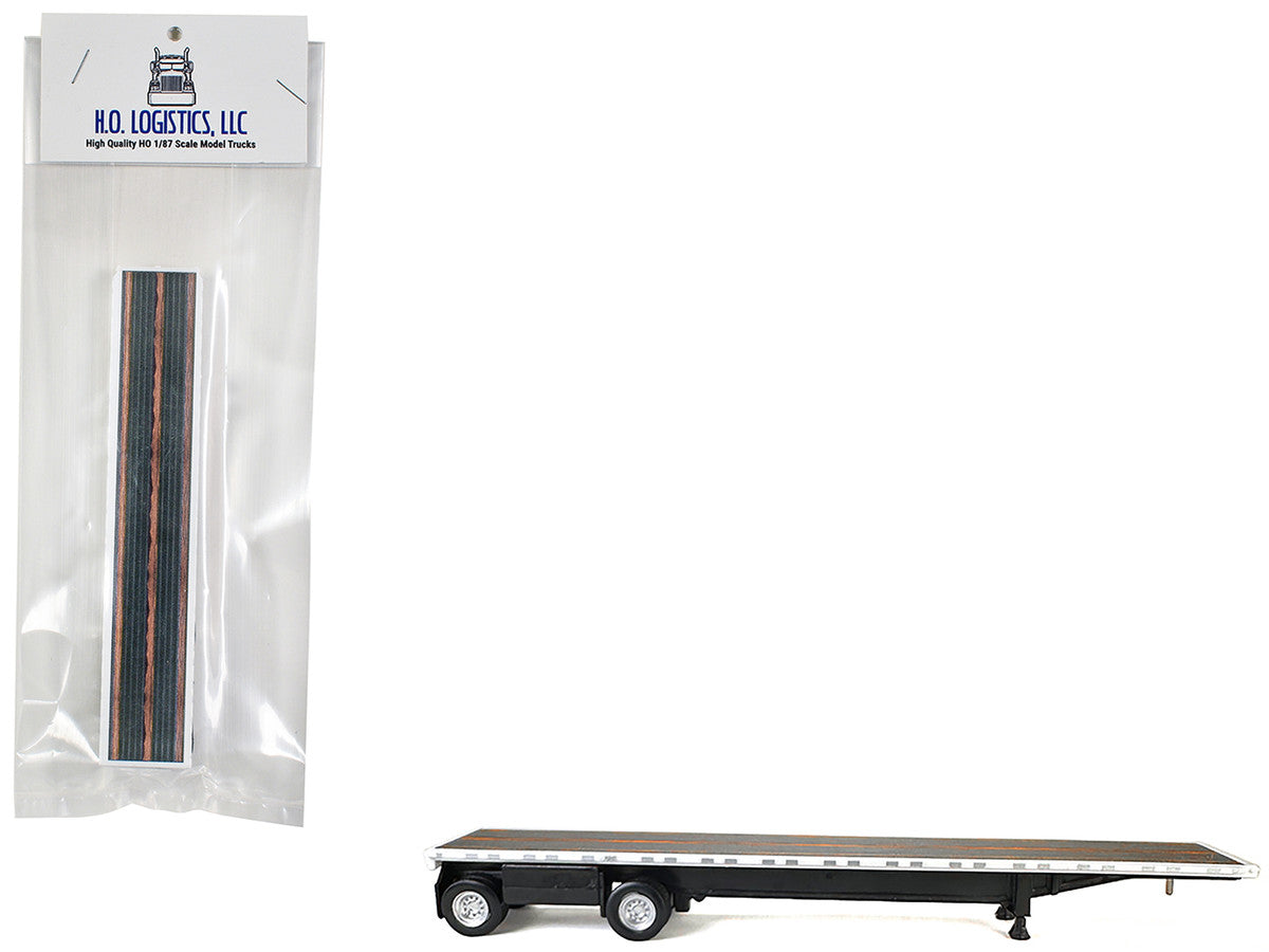 High Boy Spread Axle Flatbed Trailer White 1/87 (HO) Plastic Model Car by HO Logistics LuxuryLifeWay Online Store