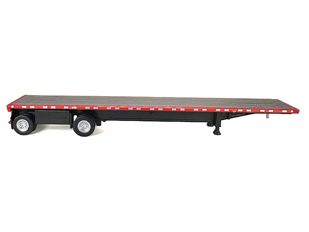 High Boy Spread Axle Flatbed Trailer Red 1/87 (HO) Plastic Model Car by HO Logistics LuxuryLifeWay Online Store