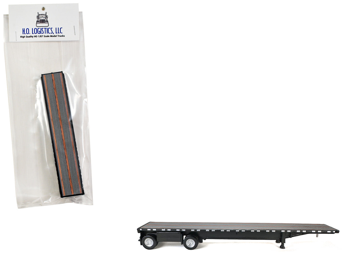 High Boy Spread Axle Flatbed Trailer Black 1/87 (HO) Plastic Model Car by HO Logistics LuxuryLifeWay Online Store