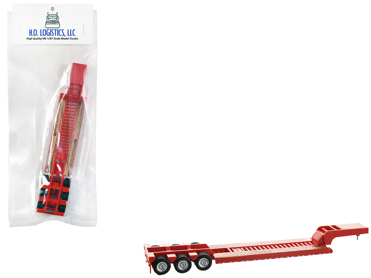 Low Boy Flatbed Trailer Red 1/87 (HO) Plastic Model Car by HO Logistics LuxuryLifeWay Online Store