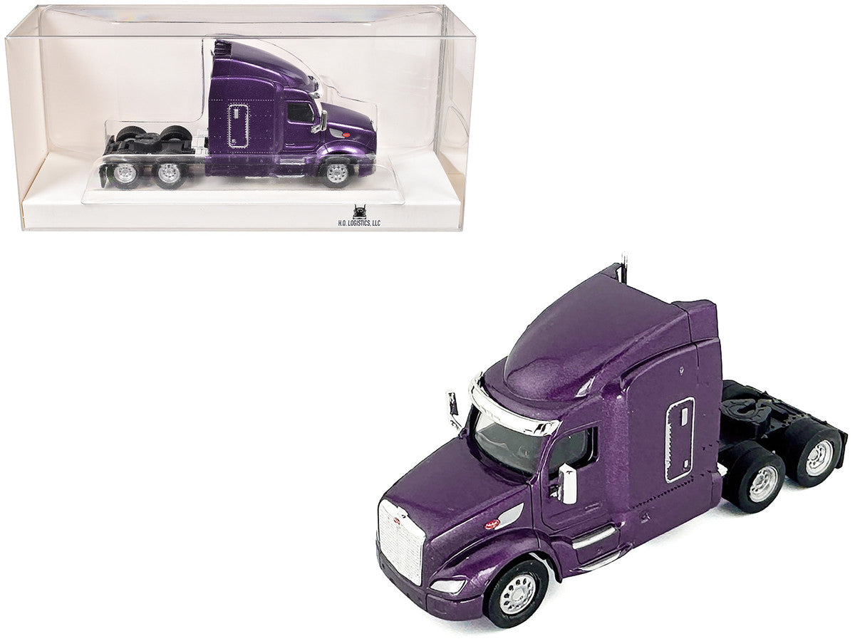Peterbilt 579 Sleeper Cab Purple Metallic 1/87 (HO) Plastic Model Car by HO Logistics LuxuryLifeWay Online Store