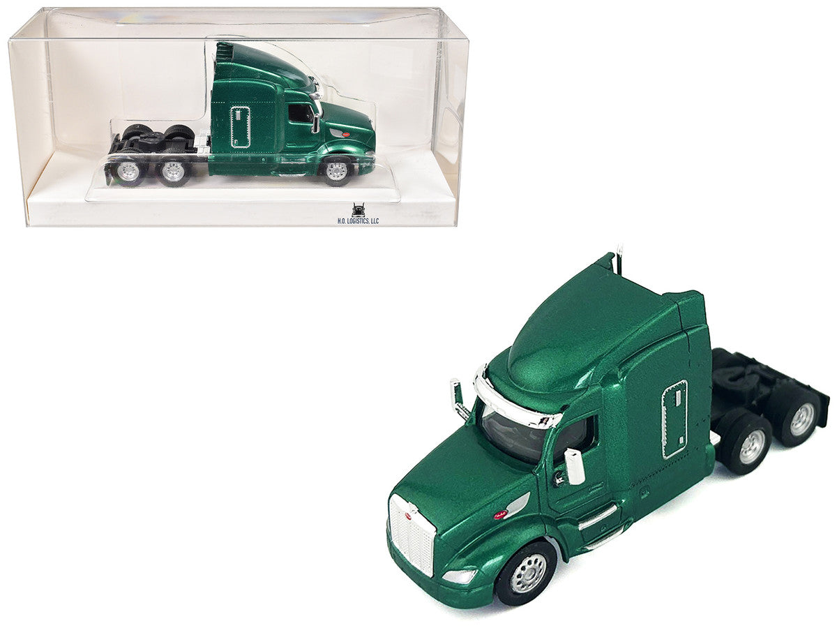 Peterbilt 579 Sleeper Cab Green Metallic 1/87 (HO) Plastic Model Car by HO Logistics LuxuryLifeWay Online Store