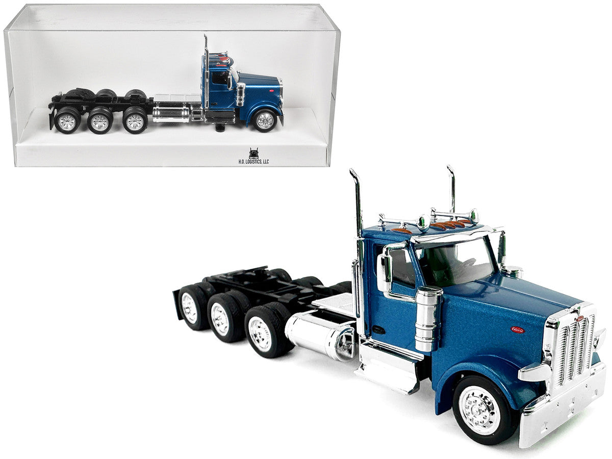 Peterbilt 589 3-Axel Day Cab Blue Metallic 1/87 (HO) Plastic Model Car by HO Logistics LuxuryLifeWay Online Store