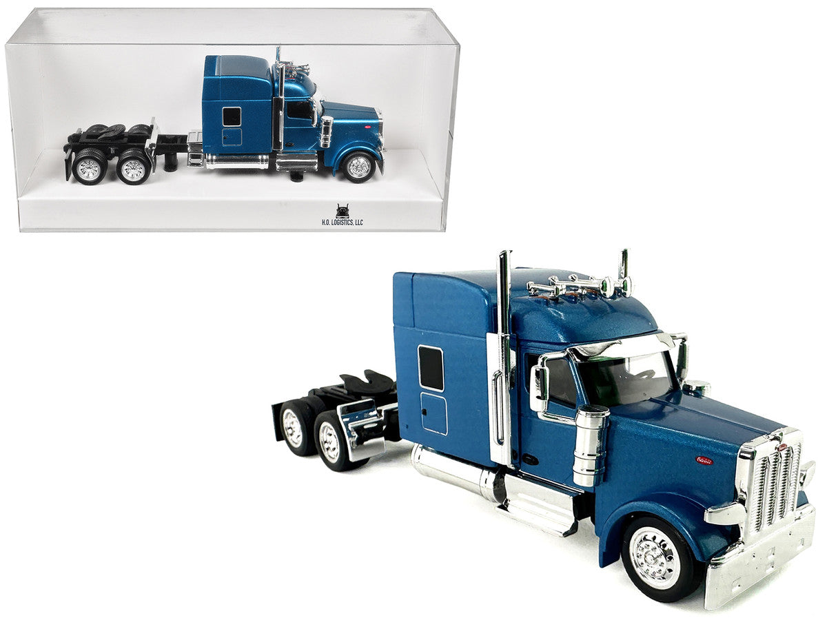 Peterbilt 589 with Stand Up Sleeper Cab Blue Metallic 1/87 (HO) Plastic Model Car by HO Logistics LuxuryLifeWay Online Store