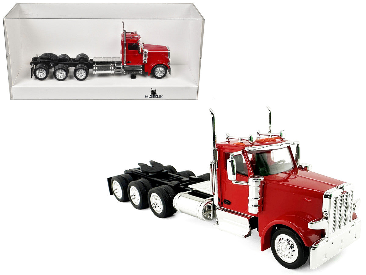 Peterbilt 589 3-Axel Day Cab Red 1/87 (HO) Plastic Model Car by HO Logistics LuxuryLifeWay Online Store