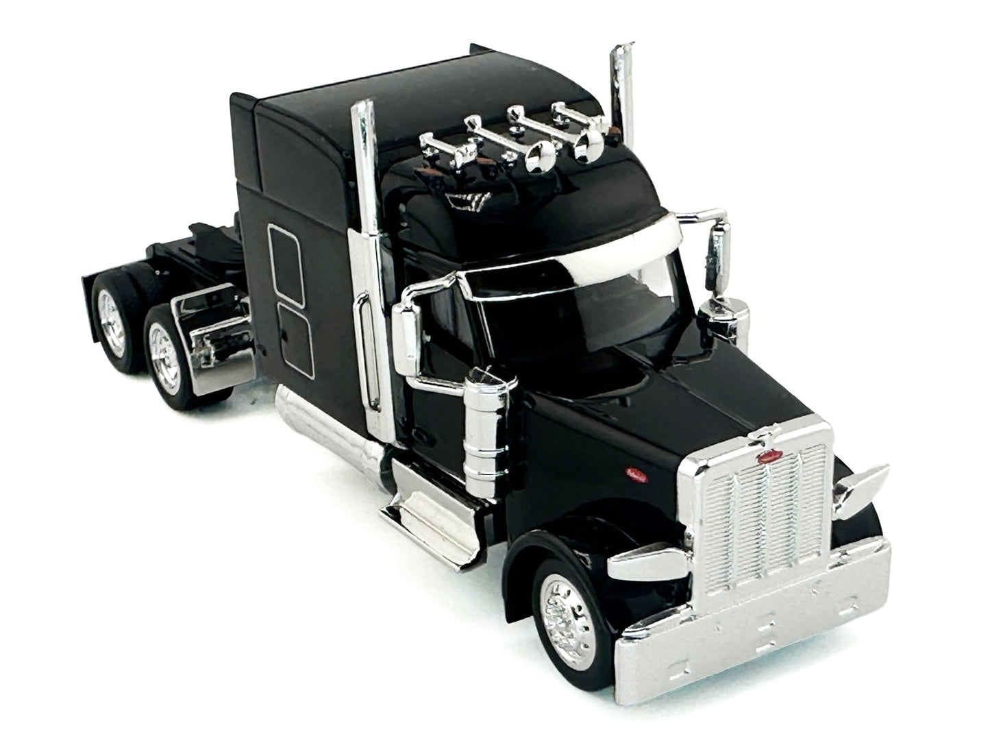 Peterbilt 589 with Stand Up Sleeper Cab Black 1/87 (HO) Plastic Model Car by HO Logistics