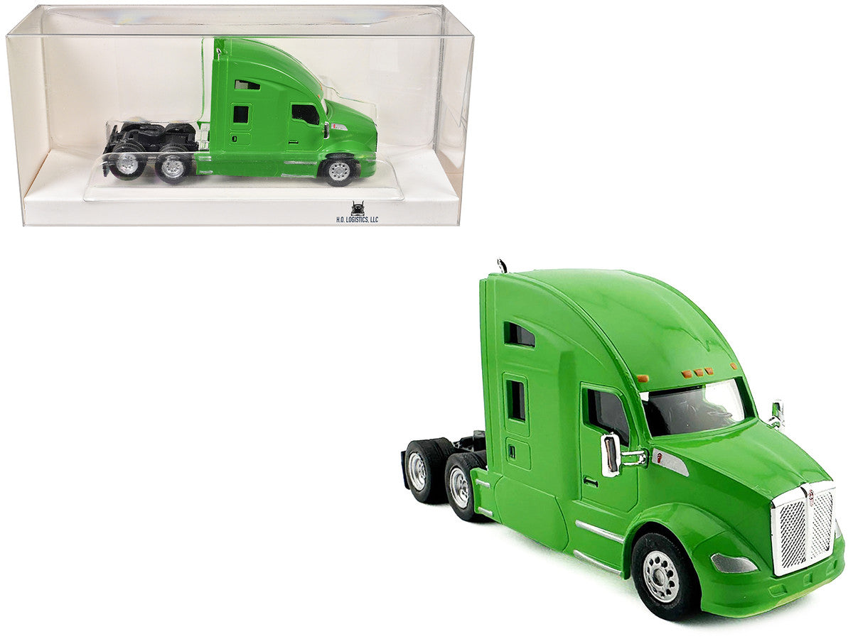Kenworth T680 Sleeper Cab Lime Green 1/87 (HO) Plastic Model Car by HO Logistics LuxuryLifeWay Online Store